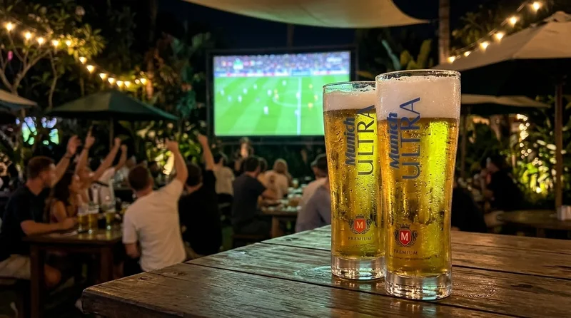 Munich Ultra frente a la pantalla gigante · FSC Faro Sport Club