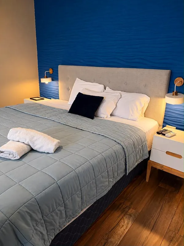 Habitación Faro · Detalles en azul