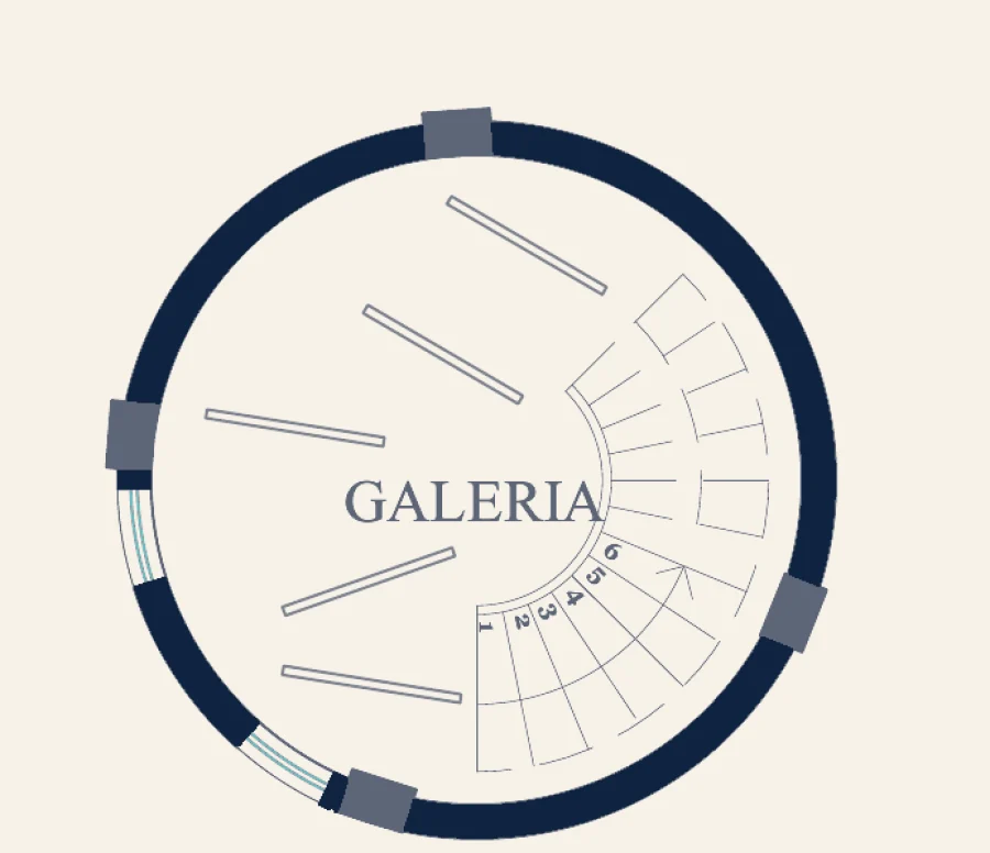 Plano del segundo piso de El Faro: galería